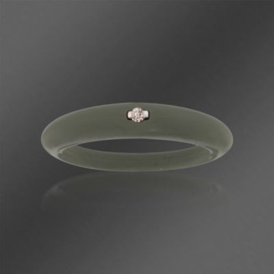 Due Punti Graphite Silicone Band Ring With Diamond &mdash; Alt Image 1