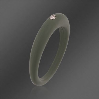 Due Punti Graphite Silicone Band Ring With Diamond &mdash; Alt Image 3