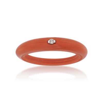 Due Punti Carrot Silicone Band Ring With Diamond &mdash; Alt Image 1