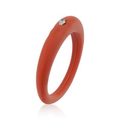 Due Punti Carrot Silicone Band Ring With Diamond &mdash; Alt Image 3