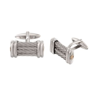 Charriol Stainless and 18kt Yellow Gold Men's Cufflinks &mdash; Alt Image 1