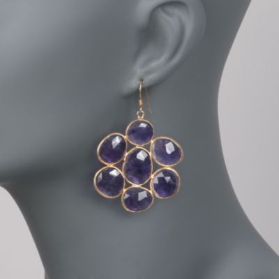 45.00 ct. t.w. Amethyst Flower Earrings in 18kt Over Sterling &mdash; Alt Image 2