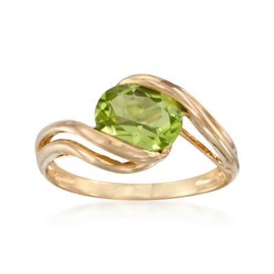 1.50 Carat Peridot Bypass Ring in 14kt Yellow Gold &mdash; Alt Image 1
