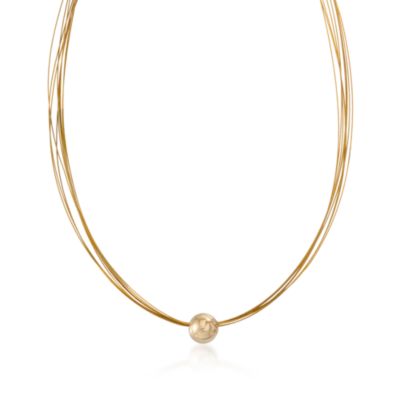 Multi-Strand Wire Necklace in 14kt and Stainless &mdash; Alt Image 1