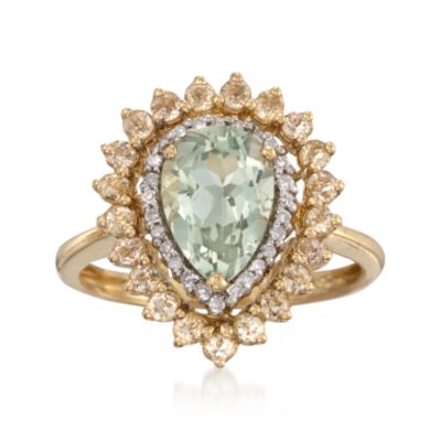2.50 ct. t.w. Green and Lemon Quartz Ring With .10 ct. t.w. Diamonds in 14kt Yellow Gold &mdash; Alt Image 1