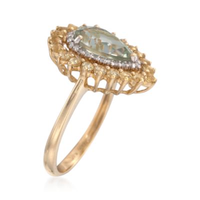 2.50 ct. t.w. Green and Lemon Quartz Ring With .10 ct. t.w. Diamonds in 14kt Yellow Gold &mdash; Alt Image 3