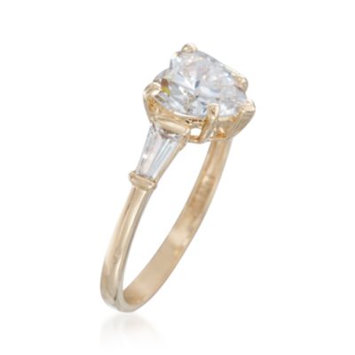 2.30 ct. t.w. CZ Heart Ring in 14kt Yellow Gold &mdash; Alt Image 3