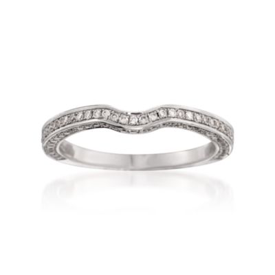 Henri Daussi .40 ct. t.w. Curved Diamond Wedding Ring in 18kt White Gold &mdash; Alt Image 1