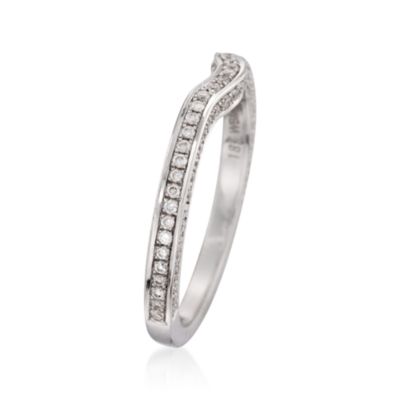 Henri Daussi .40 ct. t.w. Curved Diamond Wedding Ring in 18kt White Gold &mdash; Alt Image 3