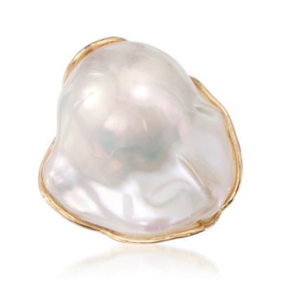 Baroque Pearl Ring in 14kt Yellow Gold &mdash; Alt Image 1