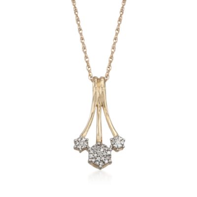 .13 ct. t.w. Diamond Trio Necklace in 14kt Yellow Gold. 18" &mdash; Alt Image 1