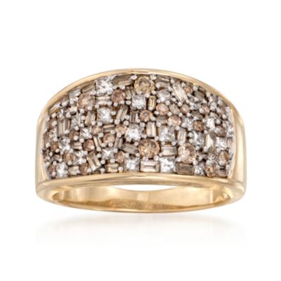 1.53 ct. t.w. Champagne and White Diamond Tapered Ring in 14kt White Gold &mdash; Alt Image 1