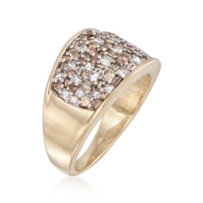 1.53 ct. t.w. Champagne and White Diamond Tapered Ring in 14kt White Gold &mdash; Alt Image 3