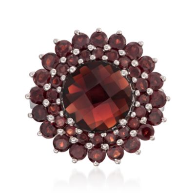 9.95 ct. t.w. Garnet Sunburst Ring in Sterling Silver &mdash; Alt Image 1