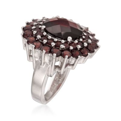 9.95 ct. t.w. Garnet Sunburst Ring in Sterling Silver &mdash; Alt Image 3