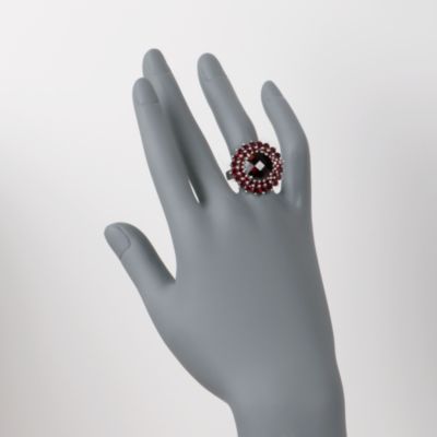 9.95 ct. t.w. Garnet Sunburst Ring in Sterling Silver &mdash; Alt Image 2