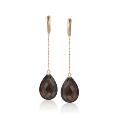 20.00 ct. t.w. Smoky Quartz Chain-Link Drop Earrings in Sterling Silver &mdash; Alt Image 1