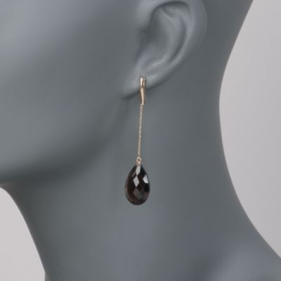 20.00 ct. t.w. Smoky Quartz Chain-Link Drop Earrings in Sterling Silver &mdash; Alt Image 2