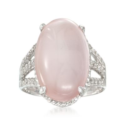 Pink Mother-Of-Pearl and Rock Crystal Ring With .15 ct. t.w. Diamonds in Sterling Silver &mdash; Alt Image 1