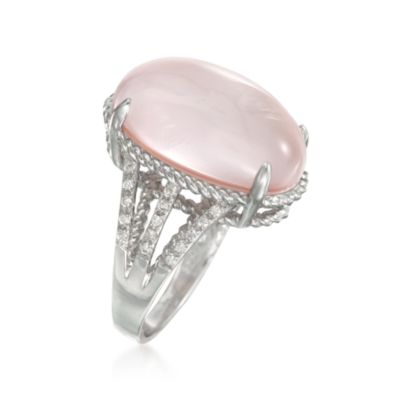 Pink Mother-Of-Pearl and Rock Crystal Ring With .15 ct. t.w. Diamonds in Sterling Silver &mdash; Alt Image 3