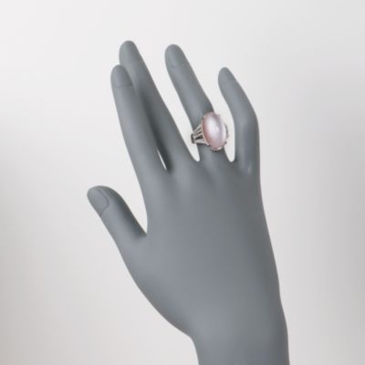 Pink Mother-Of-Pearl and Rock Crystal Ring With .15 ct. t.w. Diamonds in Sterling Silver &mdash; Alt Image 2