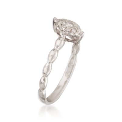 .10 ct. t.w. Diamond Wave Ring in Sterling Silver &mdash; Alt Image 3
