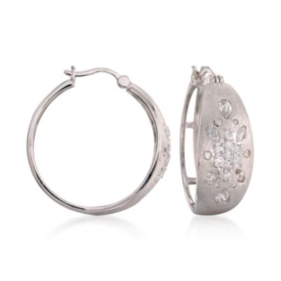 3.65 ct. t.w. CZ Hoops in Sterling Silver &mdash; Alt Image 1
