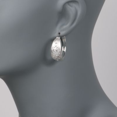3.65 ct. t.w. CZ Hoops in Sterling Silver &mdash; Alt Image 2