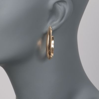 14kt Yellow Gold J-Hoop Earrings &mdash; Alt Image 2