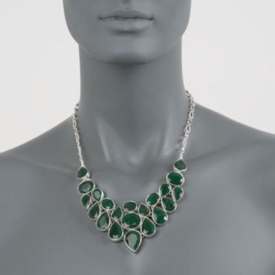 66.00 ct. t.w. Emerald Necklace in Sterling Silver. 17" &mdash; Alt Image 2