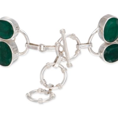 12.00 ct. t.w. Emerald Bracelet in Sterling Silver. 8" &mdash; Alt Image 3