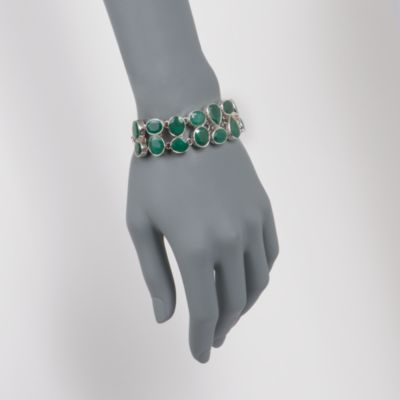 12.00 ct. t.w. Emerald Bracelet in Sterling Silver. 8" &mdash; Alt Image 2