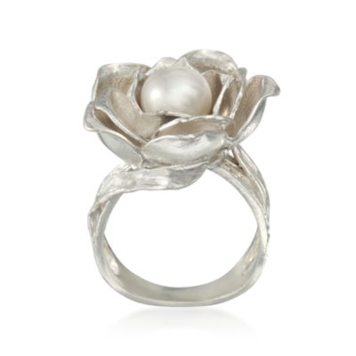 Pearl Flower Ring in Sterling Silver &mdash; Alt Image 4
