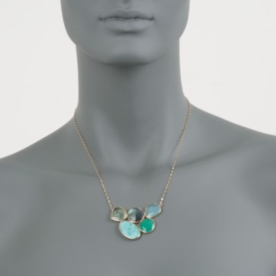 Mixed Gem Mosaic Necklace in 14kt Yellow Gold &mdash; Alt Image 2