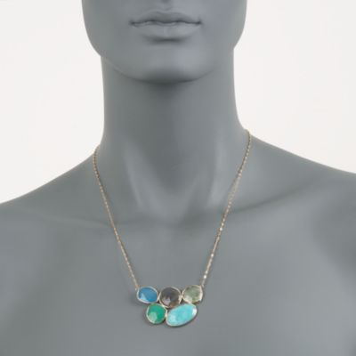 Mixed Gem Mosaic Necklace in 14kt Yellow Gold &mdash; Alt Image 3