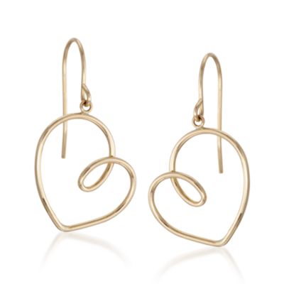 14kt Yellow Gold Looped Heart Earrings &mdash; Alt Image 1