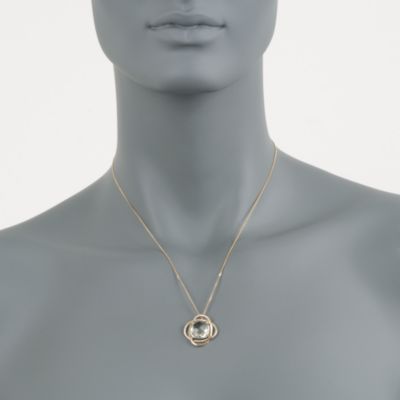 5.50 Carat Green Amethyst Drop Necklace in 14kt Yellow Gold. 18" &mdash; Alt Image 2