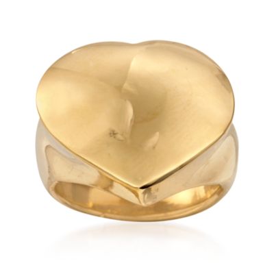 Italian 14kt Yellow Gold Heart Ring &mdash; Alt Image 1