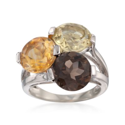 8.60 ct. t.w. Multi-Gemstone Trio Ring in Sterling Silver &mdash; Alt Image 1