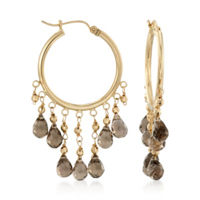 14.00 ct. t.w. Smoky Quartz Chandelier Hoop Earrings &mdash; Alt Image 1