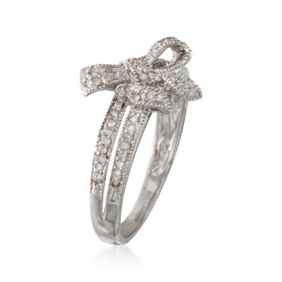 .23 ct. t.w. Diamond Bow Ring in Sterling Silver &mdash; Alt Image 3