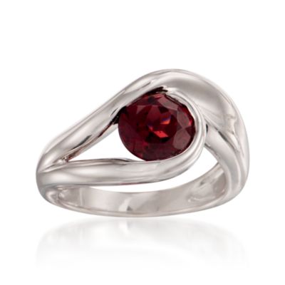 2.20 Carat Garnet Loop Ring in Sterling Silver &mdash; Alt Image 1