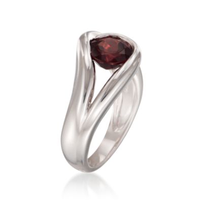 2.20 Carat Garnet Loop Ring in Sterling Silver &mdash; Alt Image 3