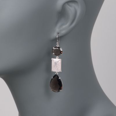 35.75 ct. t.w. Smoky Quartz and Morganite Drop Earrings in Sterling Silver &mdash; Alt Image 2