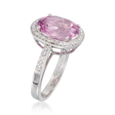 5.50 Carat Pink Topaz and .20 ct. t.w. Diamond Ring in 14kt White Gold &mdash; Alt Image 3