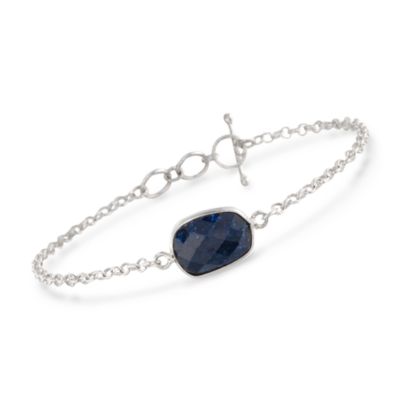 8.40 Carat Sapphire Bracelet in Sterling Silver. 7.5" &mdash; Alt Image 1