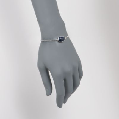 8.40 Carat Sapphire Bracelet in Sterling Silver. 7.5" &mdash; Alt Image 2
