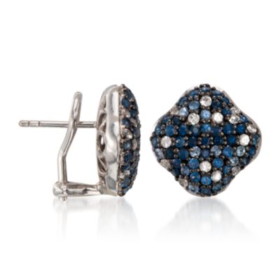 3.30 ct. t.w. Blue Sapphire Earrings in Sterling Silver &mdash; Alt Image 3