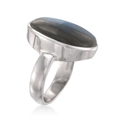 Oval Labradorite Ring in Sterling Silver &mdash; Alt Image 3