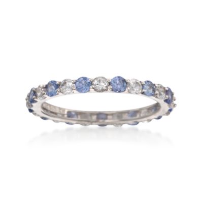 1.50 ct. t.w. Tanzanite and White Topaz Eternity Band in 14kt White Gold &mdash; Alt Image 1